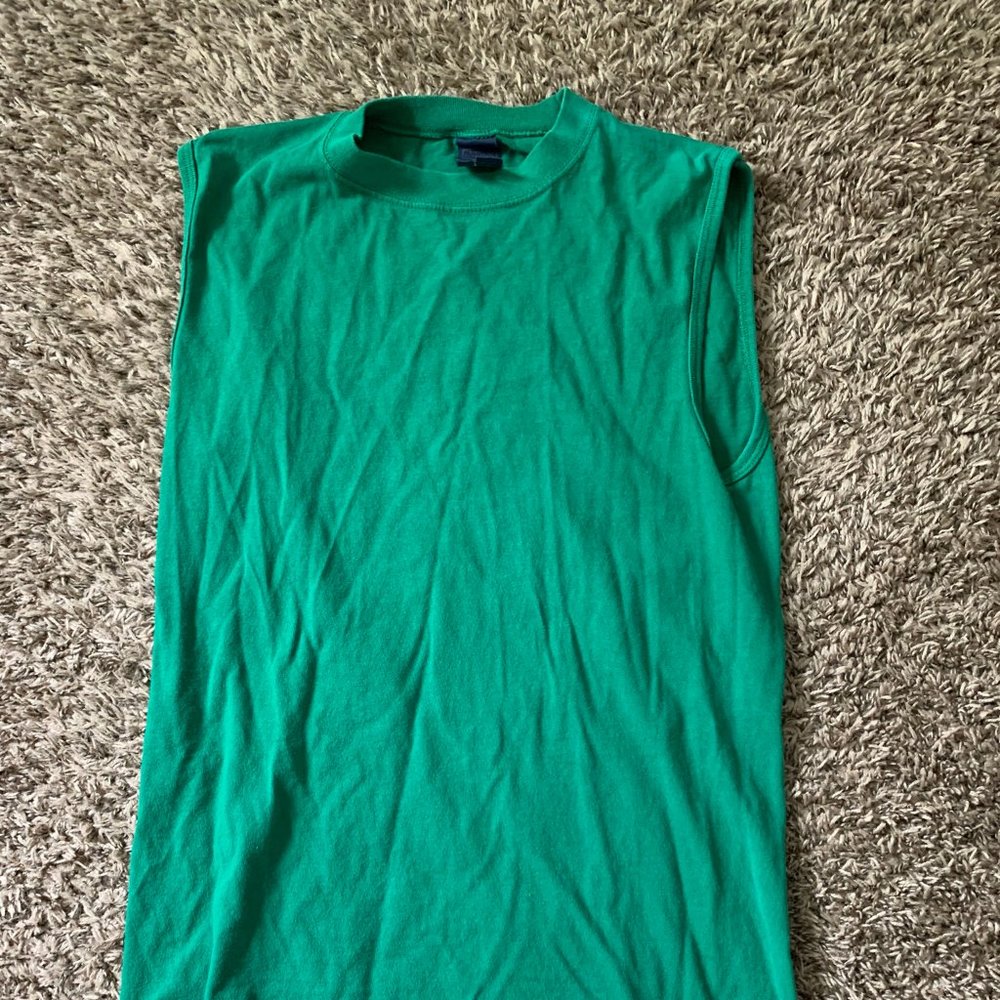 Men's Small Green Sleeveless T-Shirt